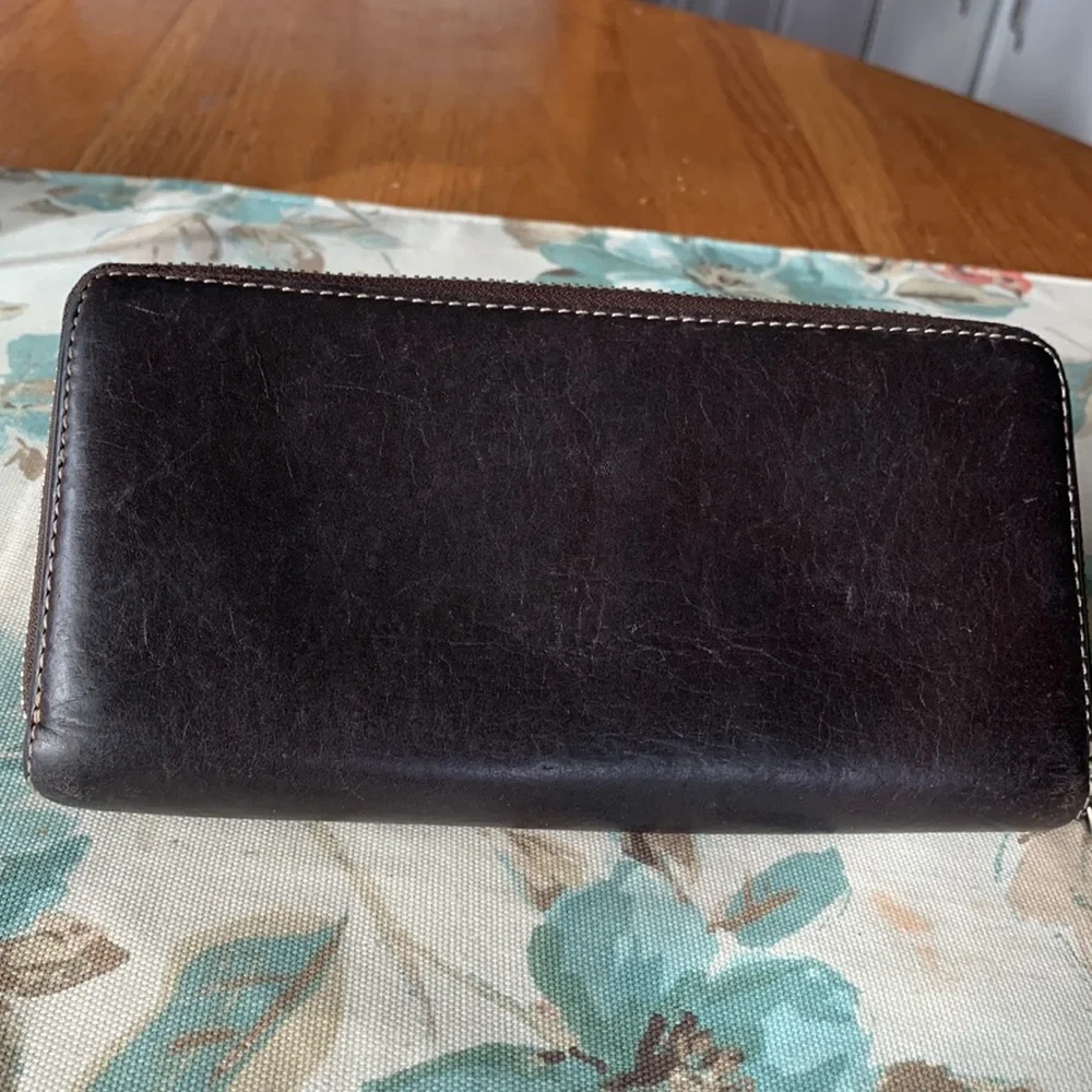 Coach Leather Zip Around Wallet